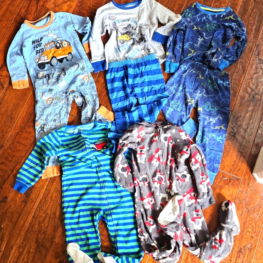 Mothercare Pajamas Boys size 3-4 Kids Headquarters Footed Onesie LOT